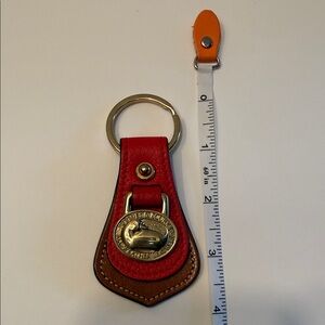 AUTUMN RED Dooney & Bourke Leather Keychain Key Fob